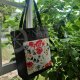 Printed semi-linen shopping bag "Poppy"
